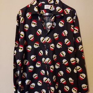 North Pole Trading Co. Santa w/Shades button down